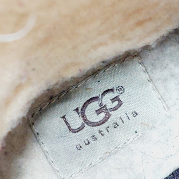 UGG Shearling Brown Leather Mid Calf Silver Buckles Detail Winter Boots I464 - Picture 9 of 13